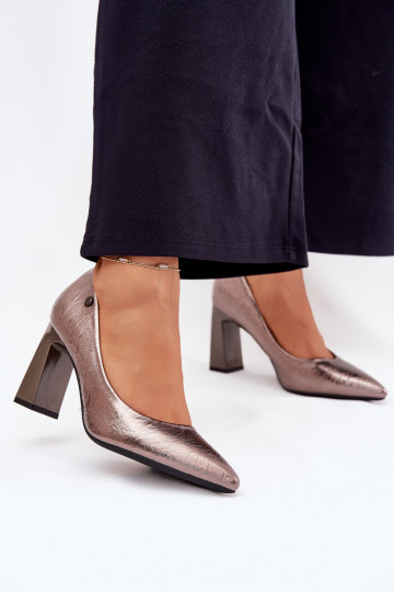 Sapatos de salto alto Vinceza 62252 cor cinza