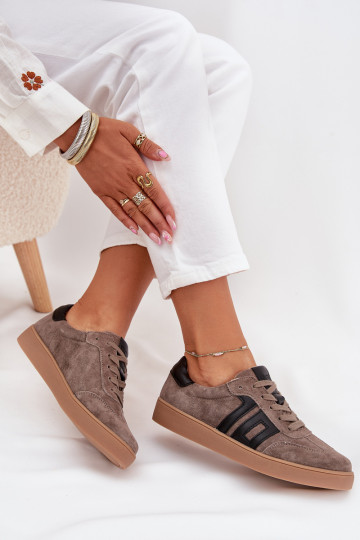 de camurça À modalo de tênis Feminino Vinceza 79557 bege