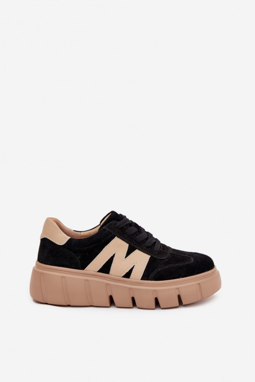 de camurça Feminino À modalo de tênis com uma plataforma Vinceza 79561 cor preta de camurça Feminino À modalo de tênis com uma plataforma Vinceza 79561 cor preta