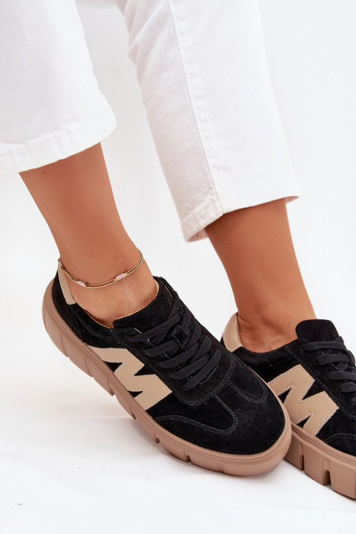 de camurça Feminino À modalo de tênis com uma plataforma Vinceza 79561 cor preta de camurça Feminino À modalo de tênis com uma plataforma Vinceza 79561 cor preta