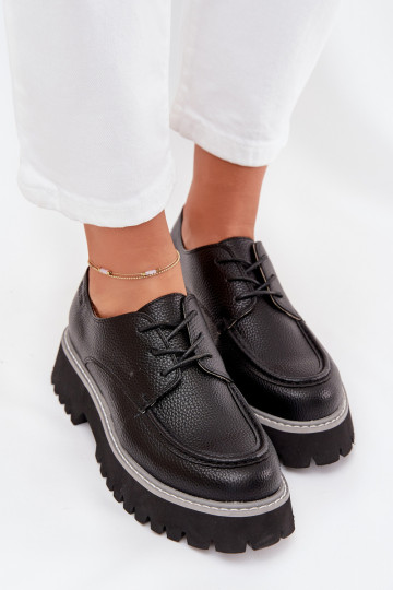 sapato mocassins femininos Com uma renda Big Star NN274052 cor preta