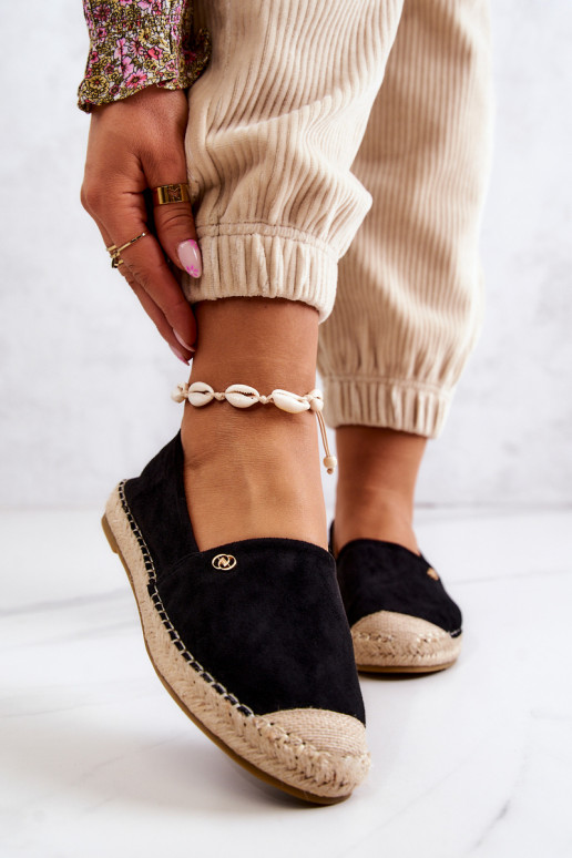 Feminino Alpercatas de camurça cor preta Joaquin