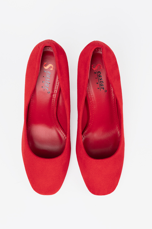 À modalo clássico Vermelho salto alto z zaokrąglonym noskiem À modalo clássico Vermelho salto alto z zaokrąglonym noskiem