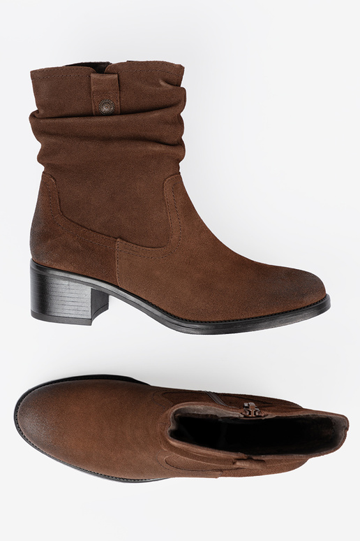 cor marrom pele sapato com top babado Sergio Leone