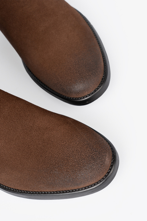 cor marrom pele sapato com top babado Sergio Leone