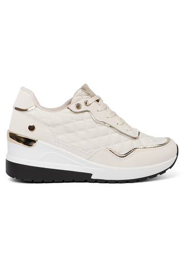 bege À modalo de tênis z połyskującymi douradomi akcentami 2