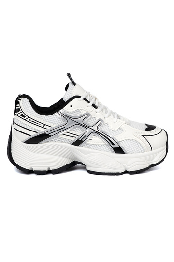 Branco-cor preta conveniente À modalo de tênis com malha 2