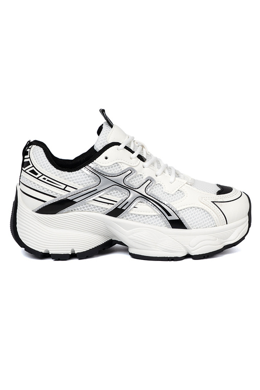 Branco-cor preta conveniente À modalo de tênis com malha