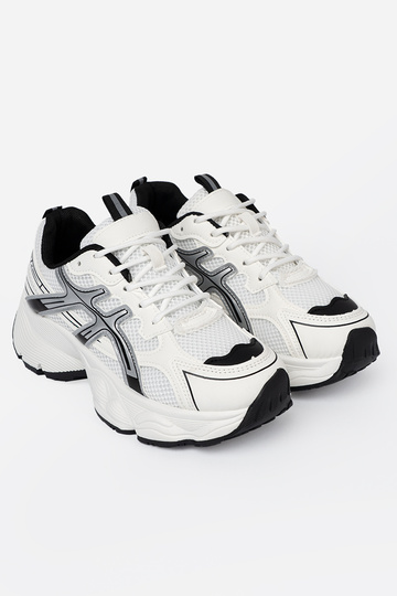 Branco-cor preta conveniente À modalo de tênis com malha