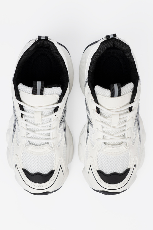 Branco-cor preta conveniente À modalo de tênis com malha