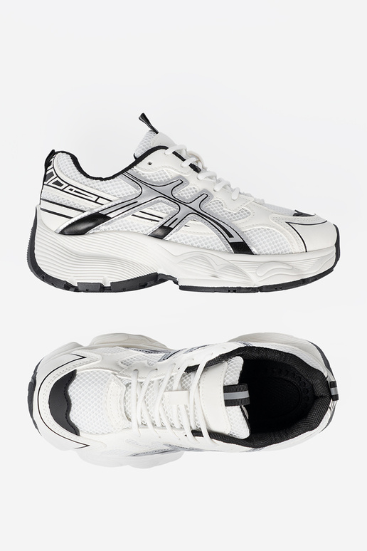 Branco-cor preta conveniente À modalo de tênis com malha