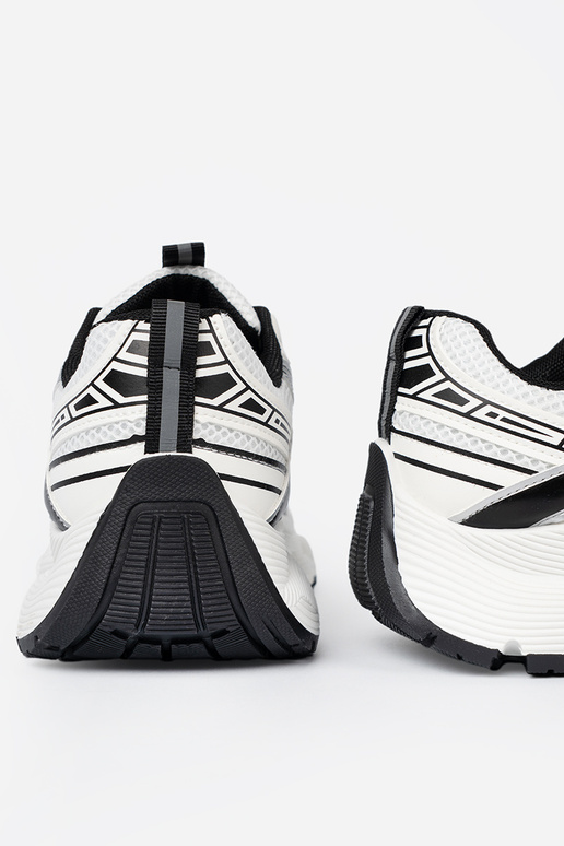 Branco-cor preta conveniente À modalo de tênis com malha