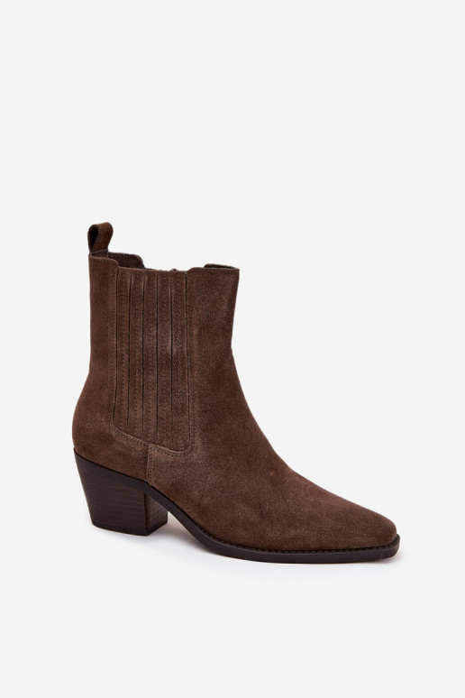 de camurça Botas com aquecimento no interior cor cáqui Arelia