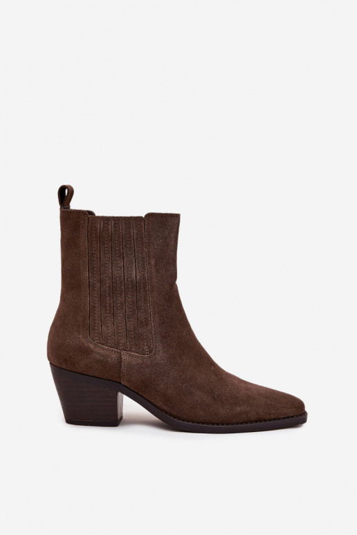 de camurça Botas com aquecimento no interior cor cáqui Arelia