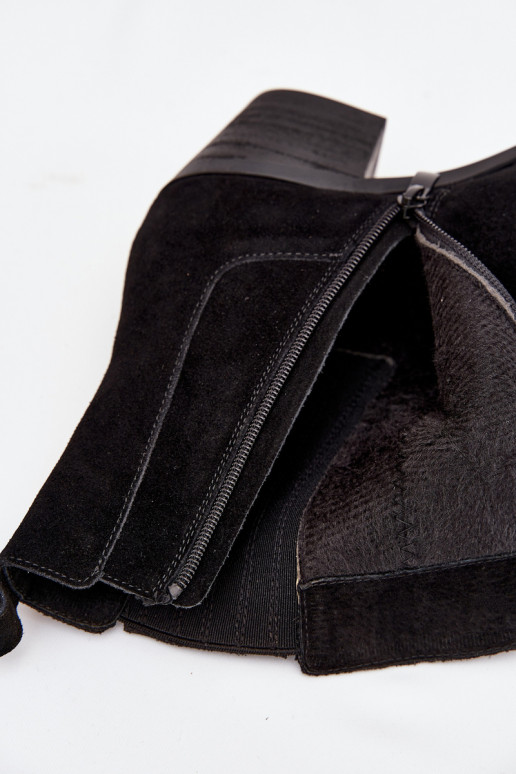 de camurça Botas com aquecimento no interior cor preta Arelia