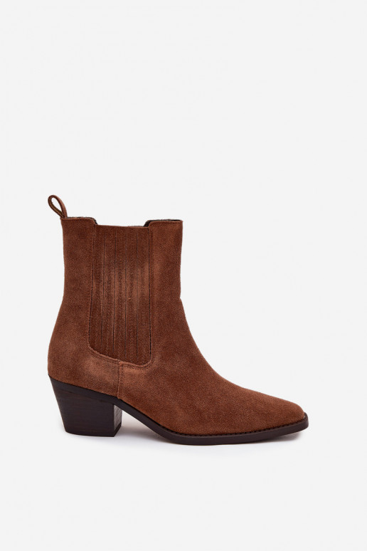 de camurça Botas com aquecimento no interior cor marrom Arelia