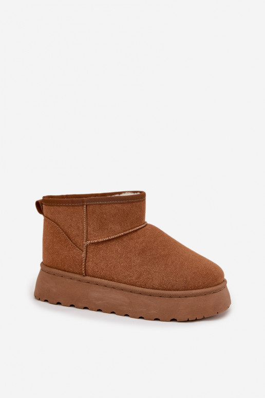 Botas de neve Feminino com uma plataforma aquecimento com pelo por dentro cor marrom Vesirae