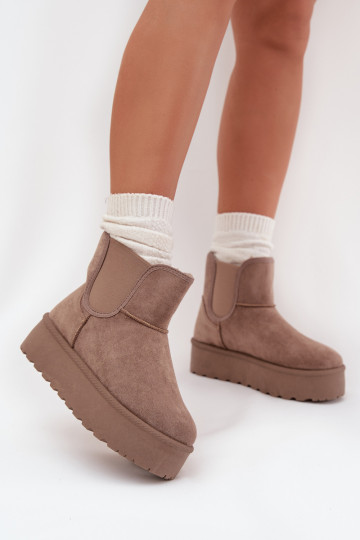Botas de neve femininas com cano elástico, pretas Kiora 2