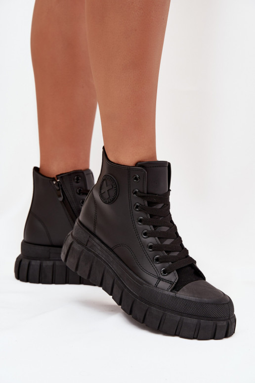 aquecimento sapatos de lazer com sola Feminino com uma plataforma Trancar cor preta Sarira aquecimento sapatos de lazer com sola Feminino com uma plataforma Trancar cor preta Sarira
