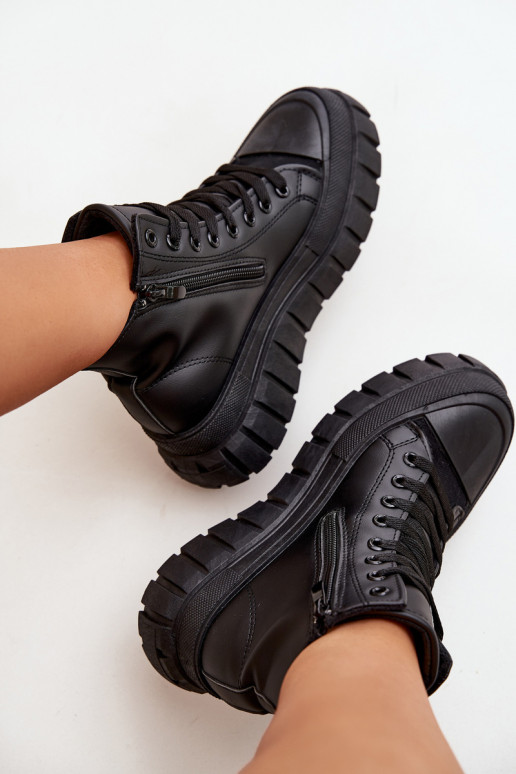 aquecimento sapatos de lazer com sola Feminino com uma plataforma Trancar cor preta Sarira aquecimento sapatos de lazer com sola Feminino com uma plataforma Trancar cor preta Sarira