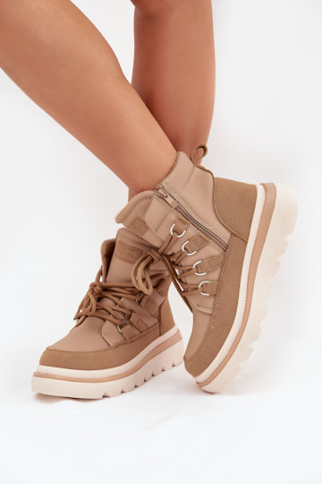 Botas femininas com uma plataforma cor marrom Liorae 2