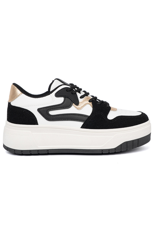 Preto e cor branca À modalo de tênis ze douradomi detalami