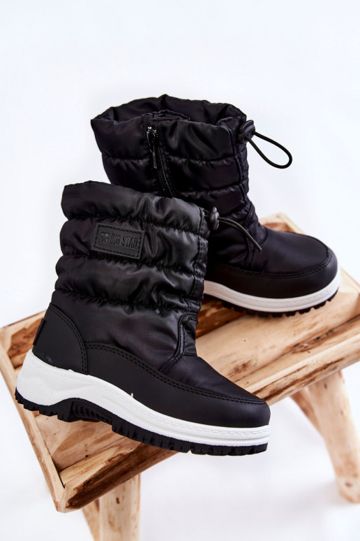 Botas de neve infantis com zíperes Big Star KK374235 cor preta