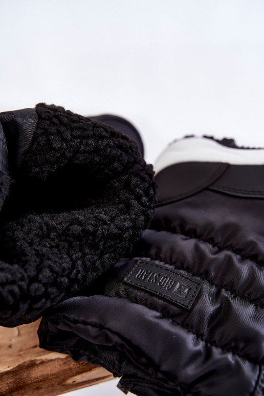 Botas de neve infantis com zíperes Big Star KK374235 cor preta