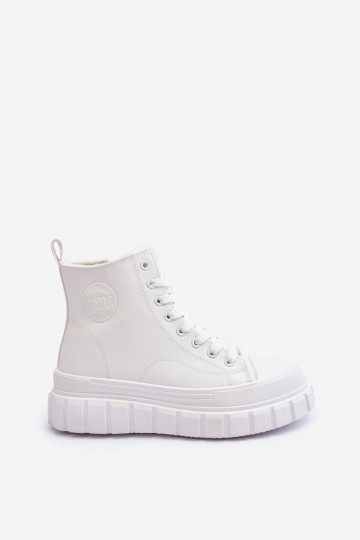 Botas de lazer de couro acolchoadas com pelagem Big Star MM274624 brancas 2