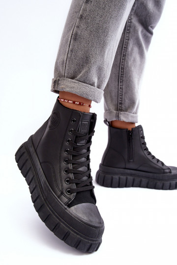 aquecimento Pele sapatos casuais Casal o castelo Big Star MM274625 cor preta