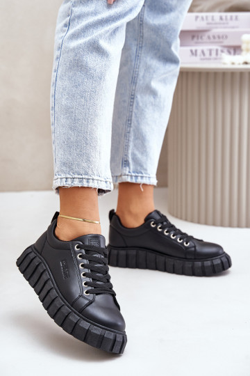 Ténis femininos acolchoados Big Star MM274617 pretos