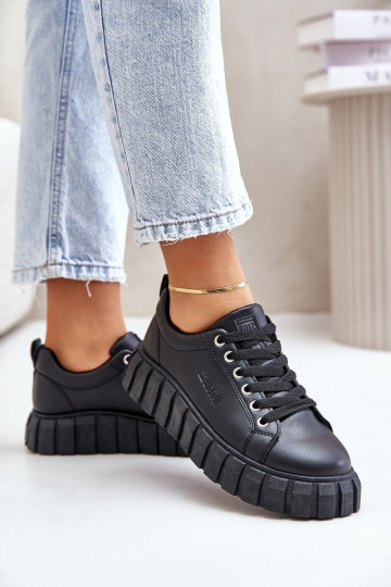 Ténis femininos acolchoados Big Star MM274617 pretos 2