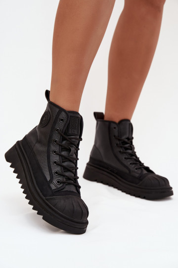 Tênis femininos casuais forrados com plataforma Big Star OO274796, pretos 2