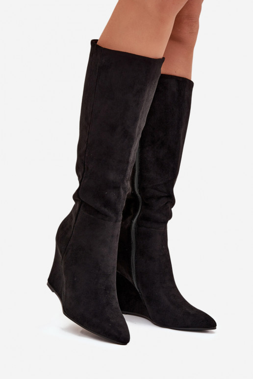 aquecimento botas femininas Em uma cunha cor preta Rosina aquecimento botas femininas Em uma cunha cor preta Rosina