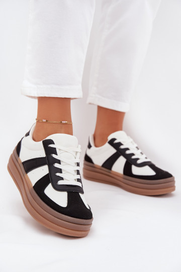 Sneakesy Feminino com uma plataforma Branco-cor preta Sivirae 2