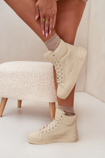 Sapatos de lazer aquecidos com plataforma Big Star OO274795, cor areia