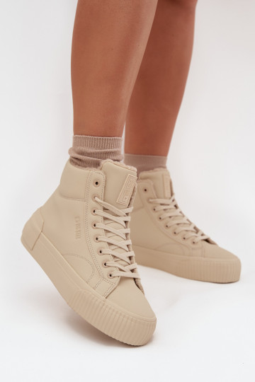 Sapatos de lazer aquecidos com plataforma Big Star OO274795, cor areia 2