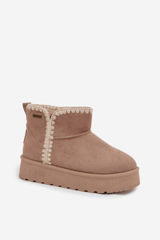 Botas de neve Feminino com uma plataformaPrzeszyciami Big Star SS274129 bege