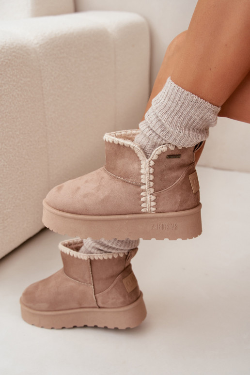 Botas de neve Feminino com uma plataformaPrzeszyciami Big Star SS274129 bege