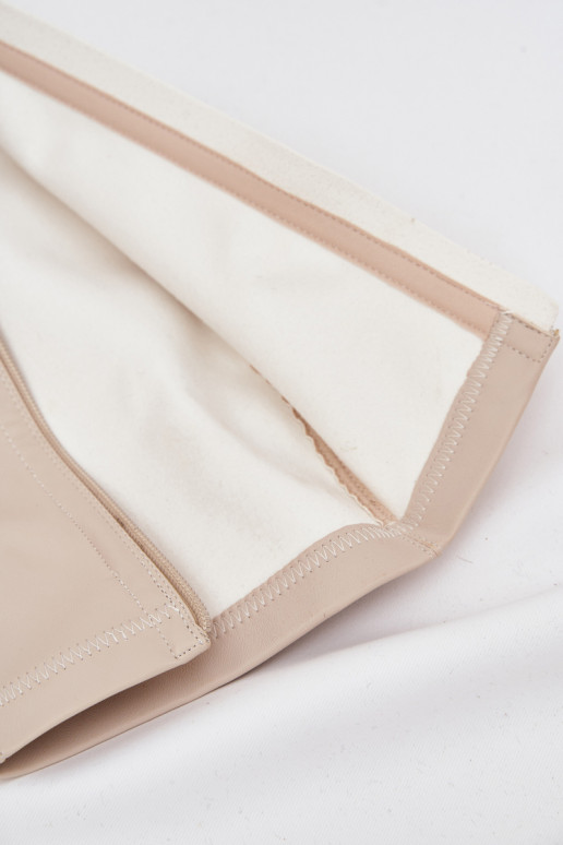 Botas femininas de cano longo com salto e plataforma na cor marfim Yavira