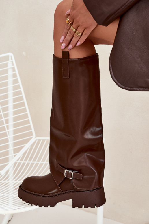 aquecimento botasEMyParainiętą CholeParaką I com fivelas CzekoladoParae Fiorae