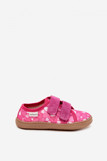 Chinelos infantis rosa "Barefoot" com corações Milami Saphira 2
