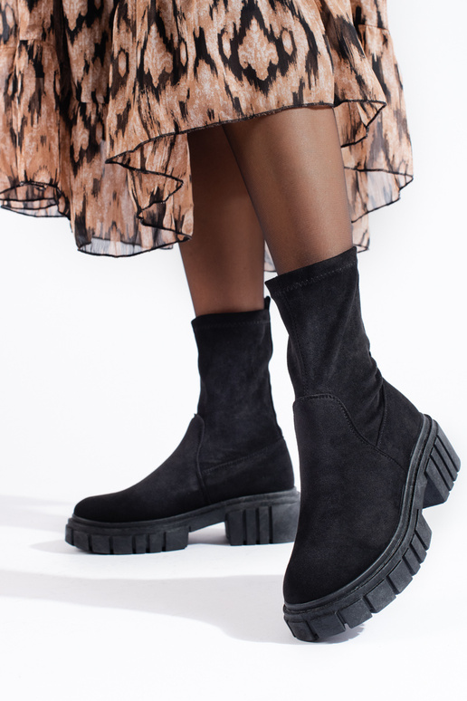 cor preta sapato de camurça mulheres