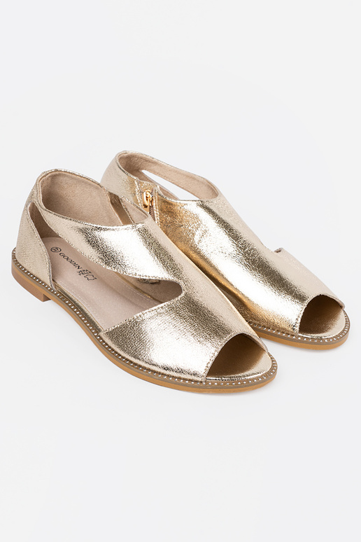 cor dourada sandálias mulheres z Paraycięciami