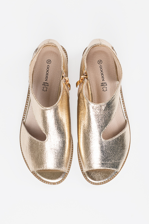 cor dourada sandálias mulheres z Paraycięciami