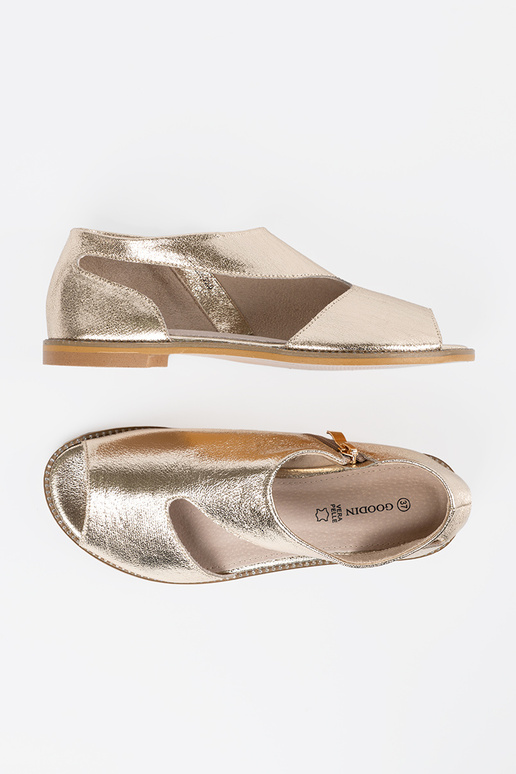 cor dourada sandálias mulheres z Paraycięciami