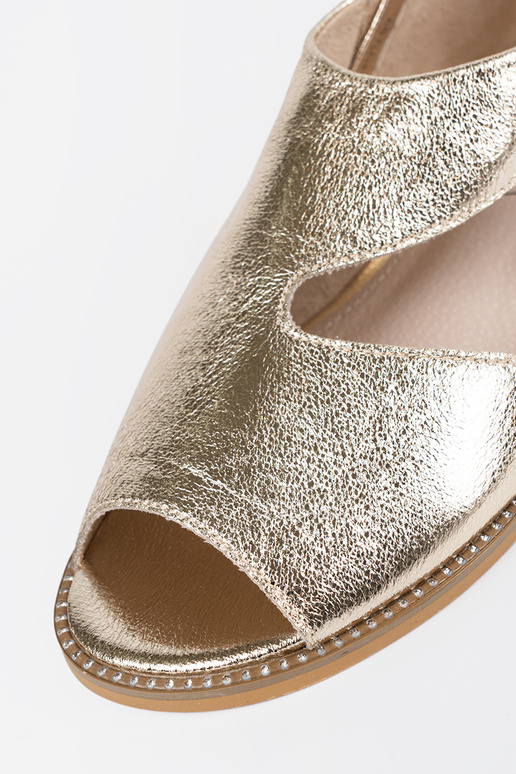 cor dourada sandálias mulheres z Paraycięciami