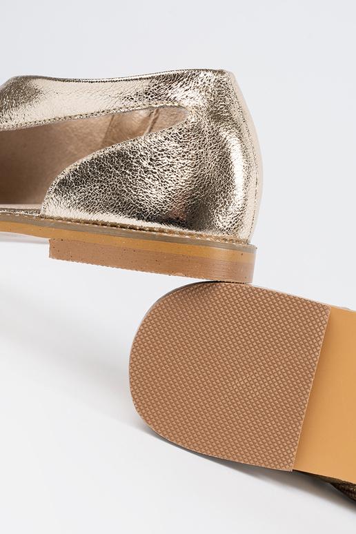 cor dourada sandálias mulheres z Paraycięciami