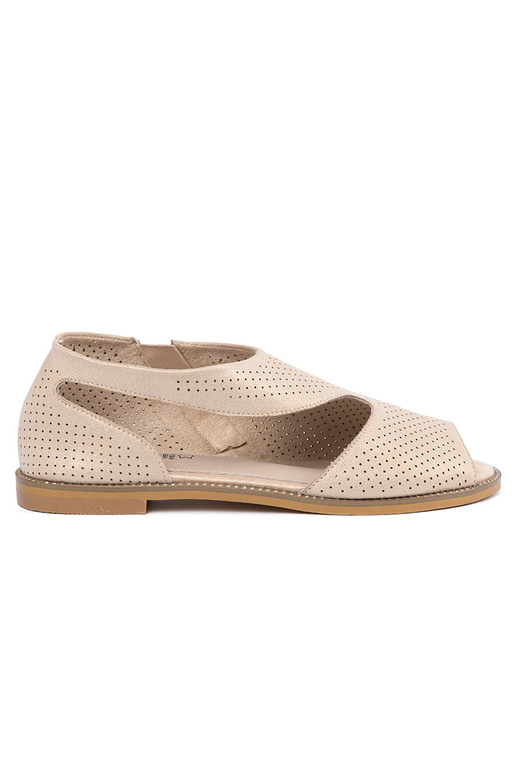 cor dourada sandálias a céu aberto em uma sola plana