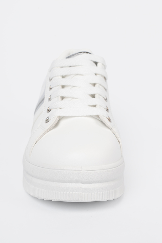 cor branca À modalo de tênis z metálicom pratam akcentem
